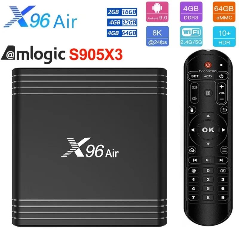 X96  Ϸ S905X3 ȵ̵ 9.0 Ʈ TV ڽ, 8K 1000M ̵ ÷̾, 2.4G 5G , 4GB 64GB 32GB  ڽ, USB3.0 HDR10 + BT4.2